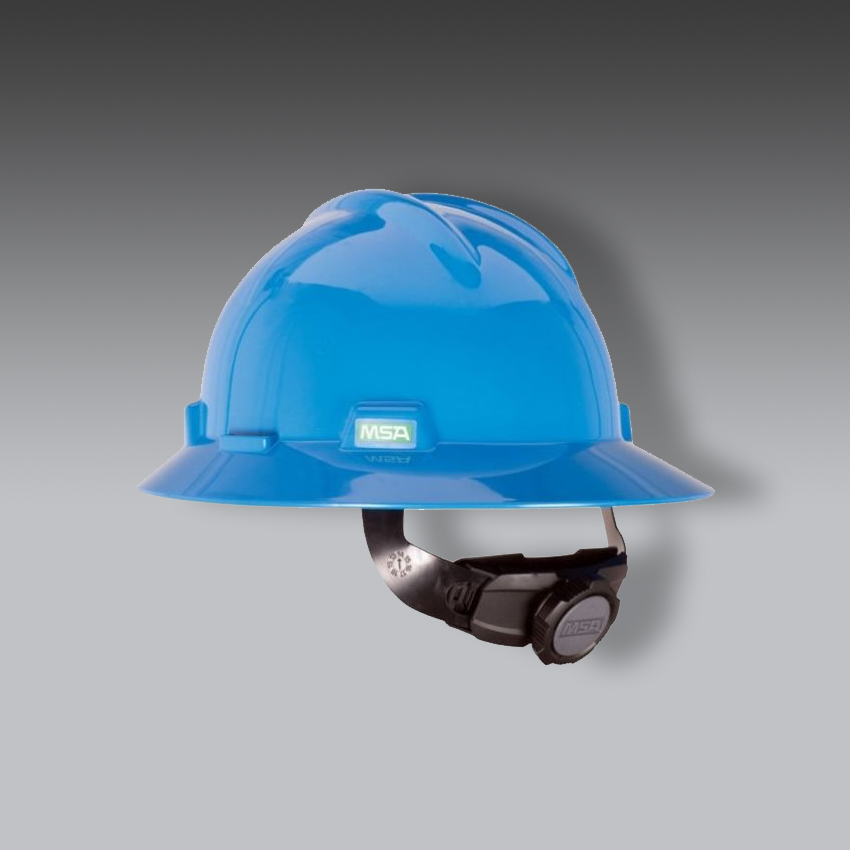 cascos para la seguridad industrial azul de ala completa v gard modelo fas trac iii marca msa